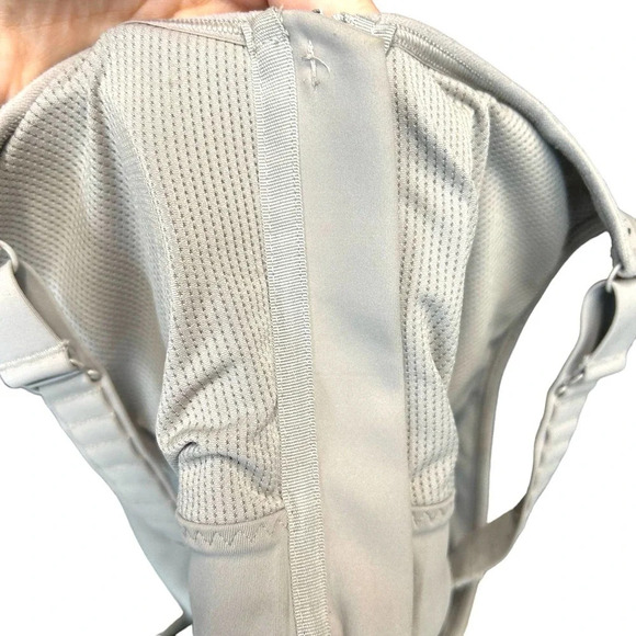 Athleta‎ Empower Sports Bra Taupe Grey Zip Front Brami Racerback Size Medium - Picture 7 of 8